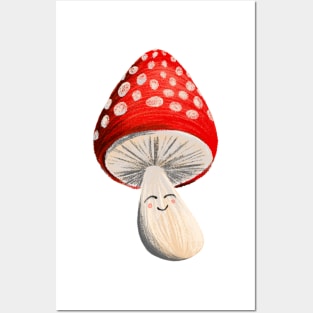 Friendly Mushroom Posters and Art